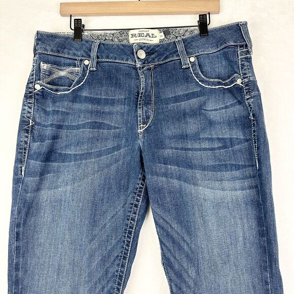Ariat Womens REAL Mid Rise Stretch Ivy Stackable Straight Leg Jean Size 34 - Picture 6 of 9